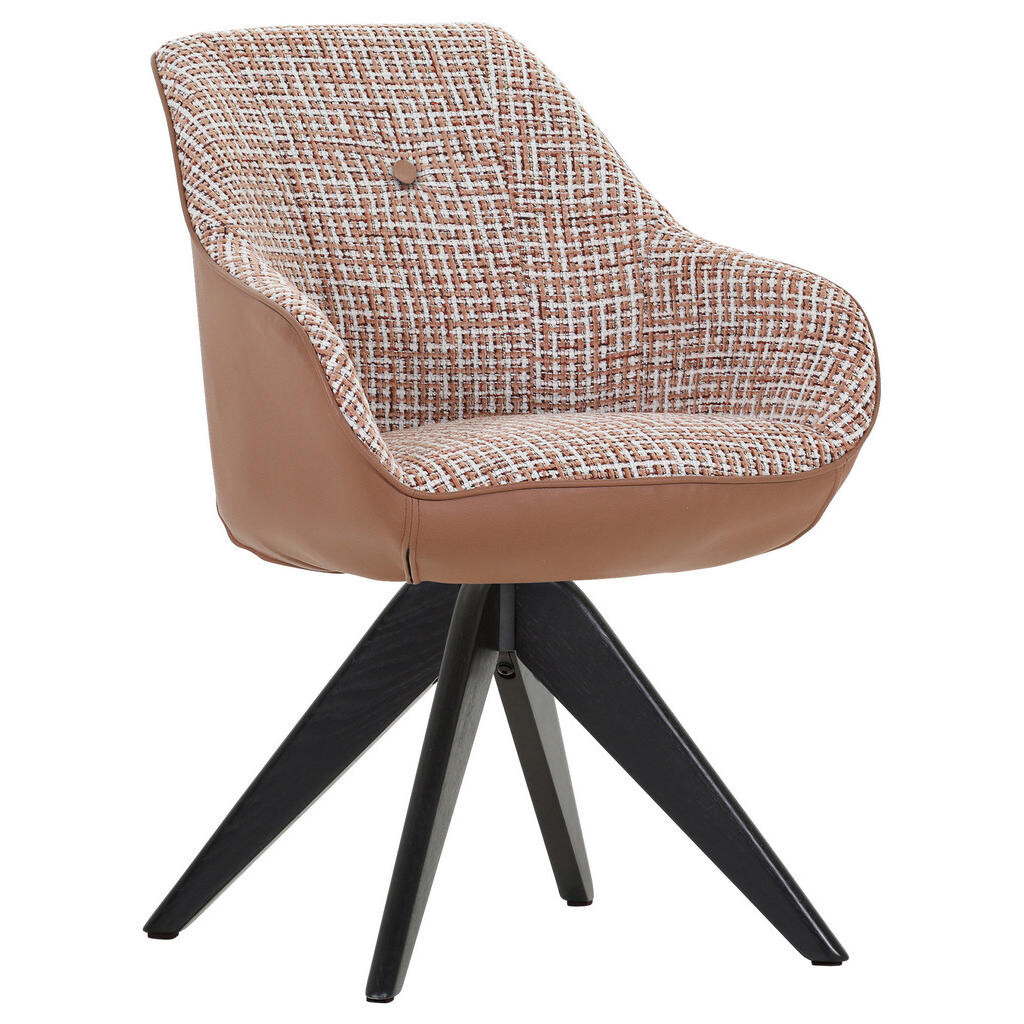 Novel STOLIČKA S PODRÚČKAMI, ženilka, vzhľad kože, čierna, biela, terakotová