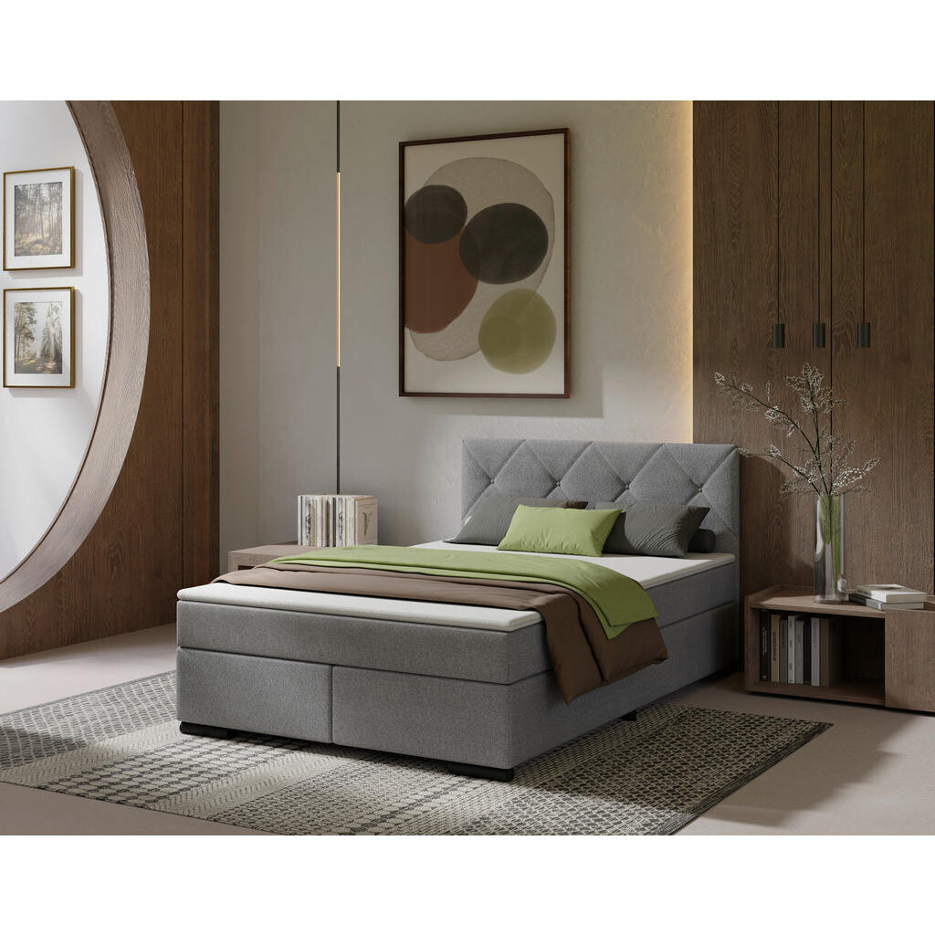 MID.YOU BOXSPRINGOVÁ POSTEĽ, 120/200 cm antracitová