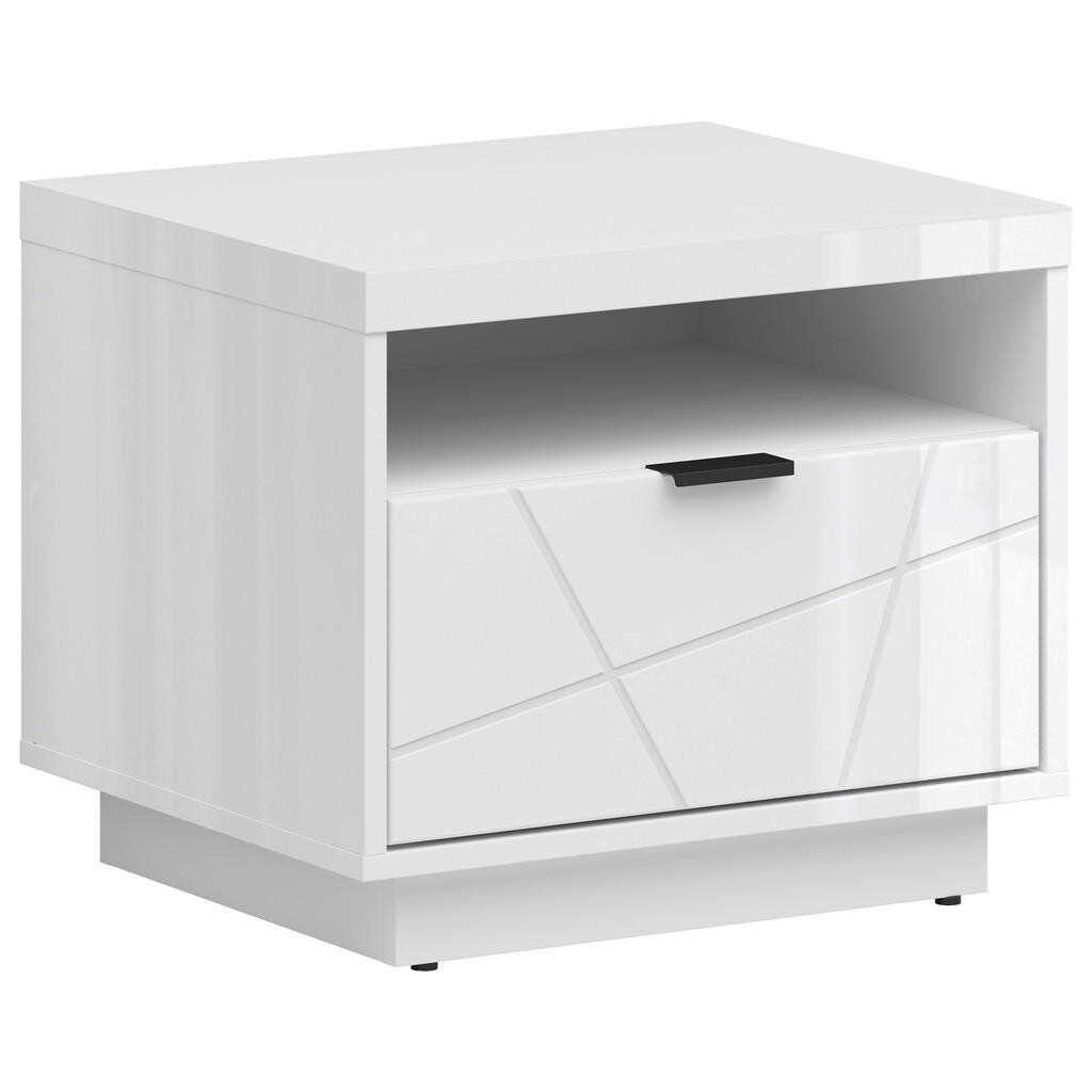 MID.YOU NOČNÁ SKRINKA, biela, biela s vysokým leskom, 50/42,5/42,5 cm