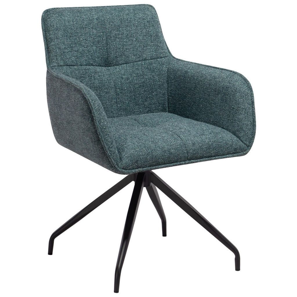 Novel STOLIČKA S PODRÚČKAMI, železo, mikrovlákno, tyrkysová