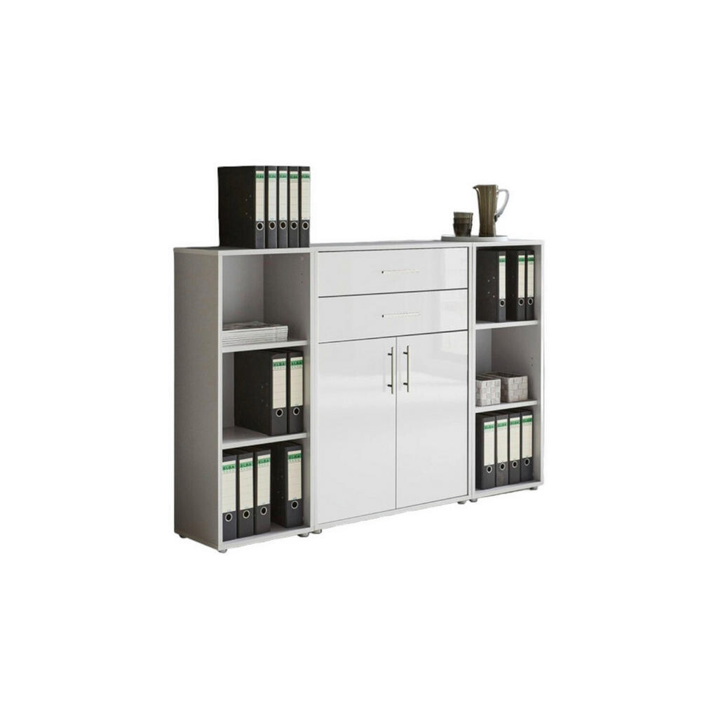 MID.YOU SKRINKA NA DOKUMENTY, sivá, biela s vysokým leskom, 172,6/113,6/33 cm