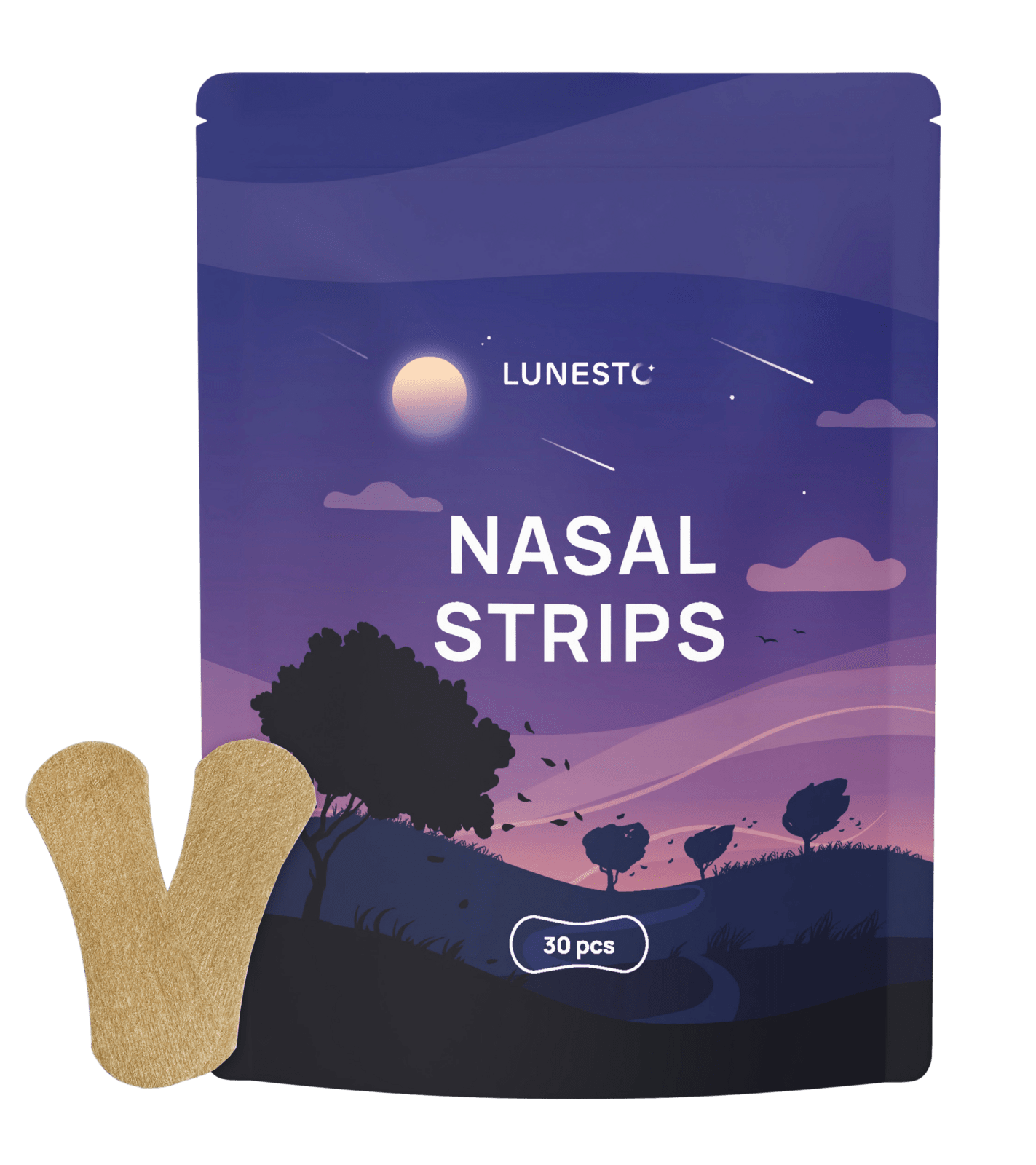 LUNESTO Lunesto Nasal Strips - opasky na nos - béžová 30 ks