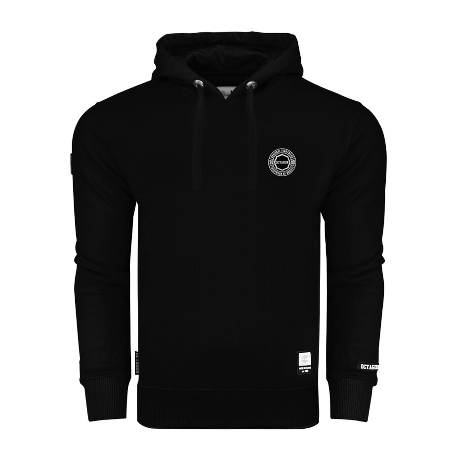 Mikina s kapucňou Octagon Crest - čierna, 3XL