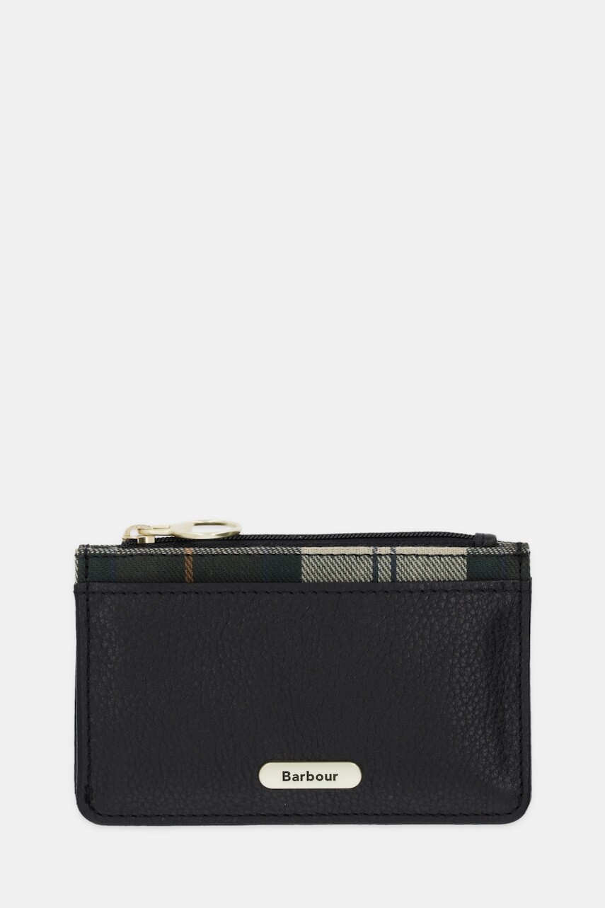 Kožená peňaženka Barbour čierna farba, LLG0035