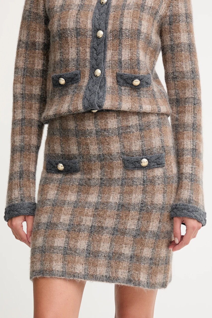 Sukňa s prímesou vlny Joop! hnedá farba, midi, puzdrová, 30048472