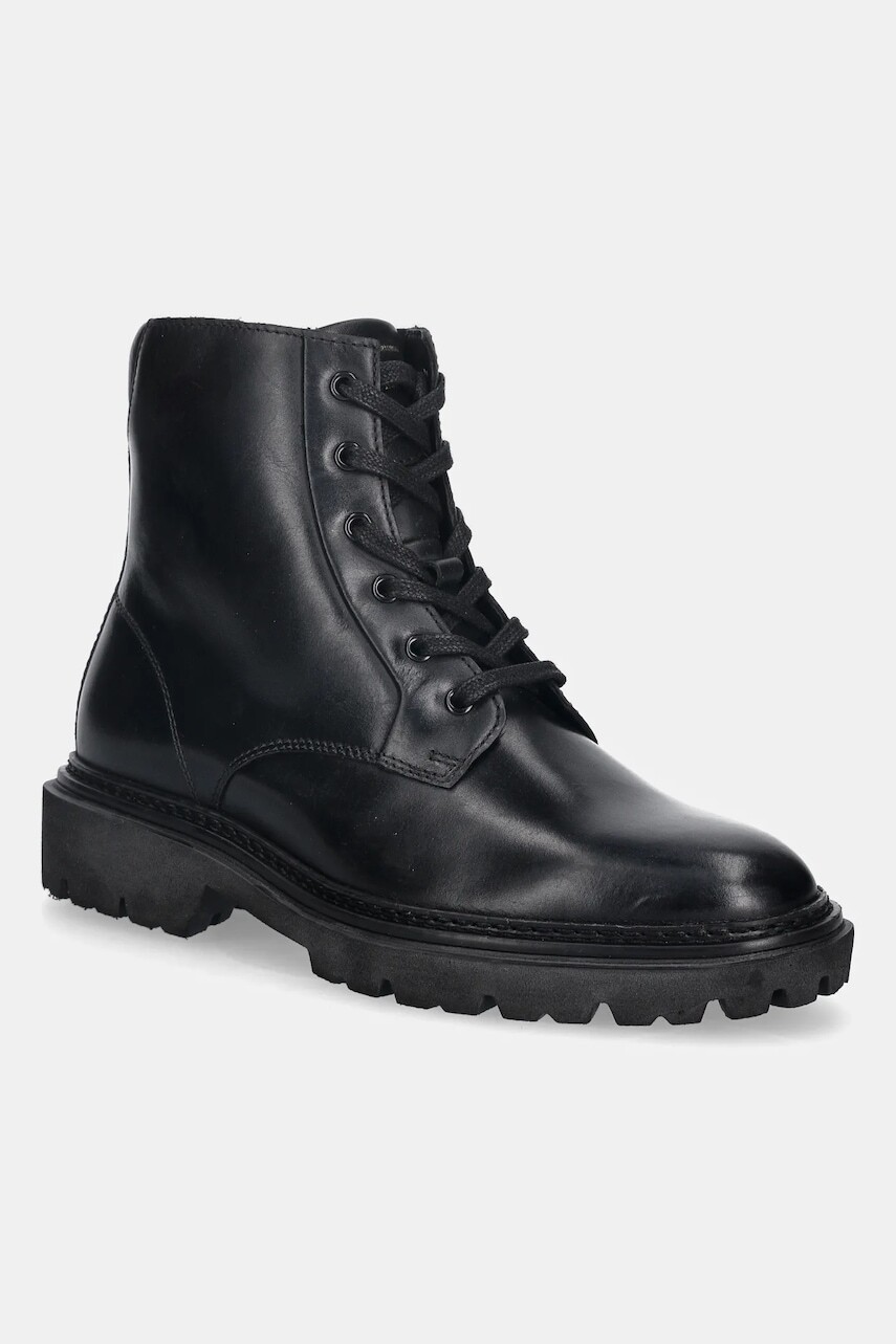 Kožené členkové topánky Gant Ivyhill čierna farba, na plochom podpätku, 31531116