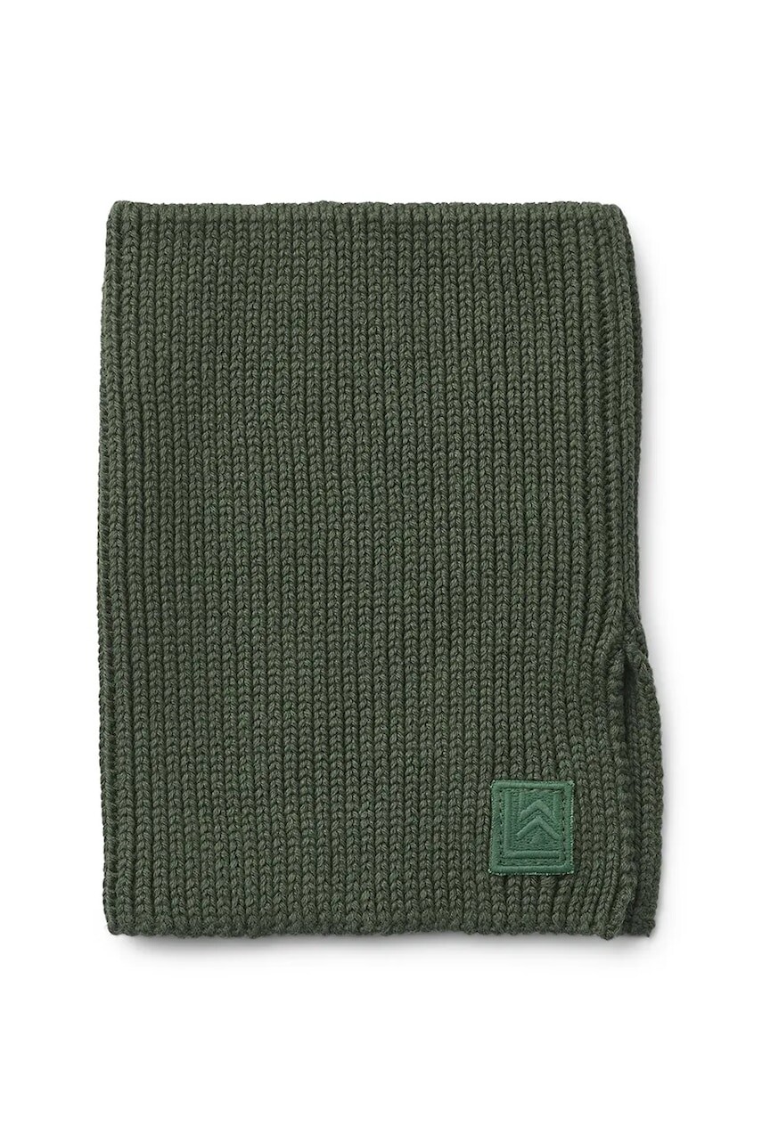 Detský bavlnený šál komín Liewood Mathias Neckwarmer zelená farba, jednofarebná, LW20097