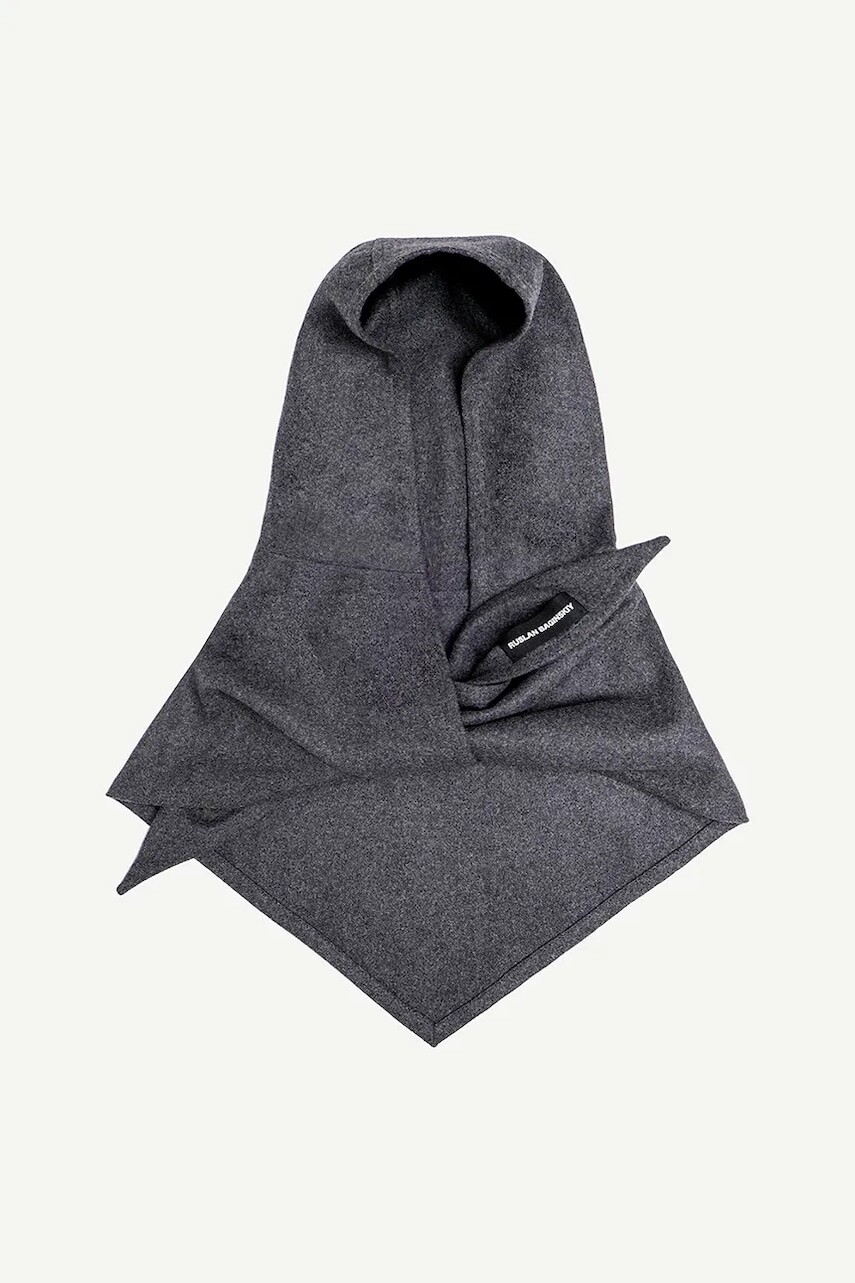Šál typu komín s prímesou vlny Ruslan Baginskiy šedá farba, jednofarebná, HOD030-WP-FLT