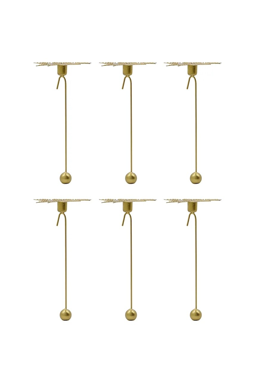 Dekoratívny závesný svietnik House Doctor HDLeaves 15,5 x 7,5 cm 6-pak žltá farba