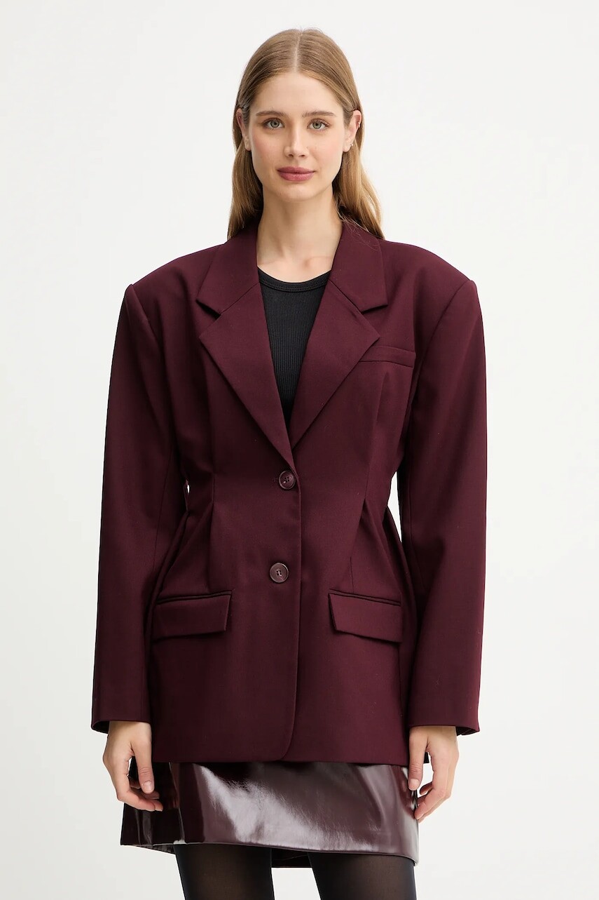 Sako Gestuz bordová farba, jednoradová, jednofarebná, 10910626