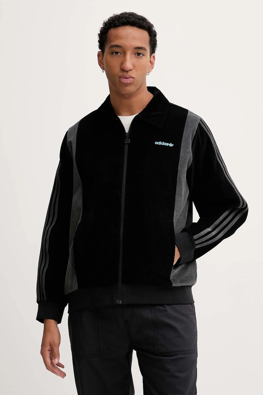 Menčestrová bunda adidas Originals Pro Track Top čierna farba, prechodná, JX3085