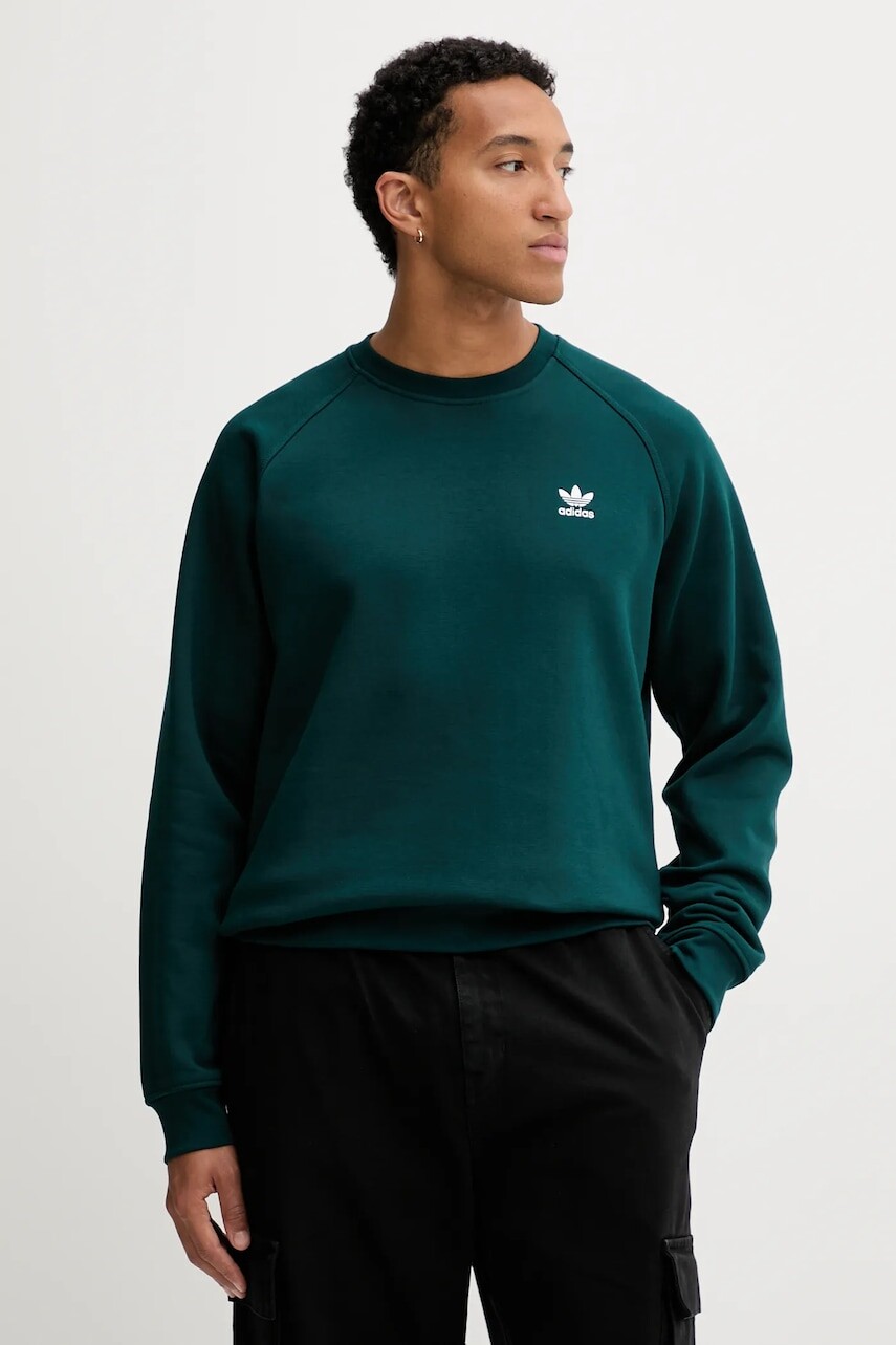 Mikina adidas Originals Essentials zelená farba, s nášivkou, HY2081