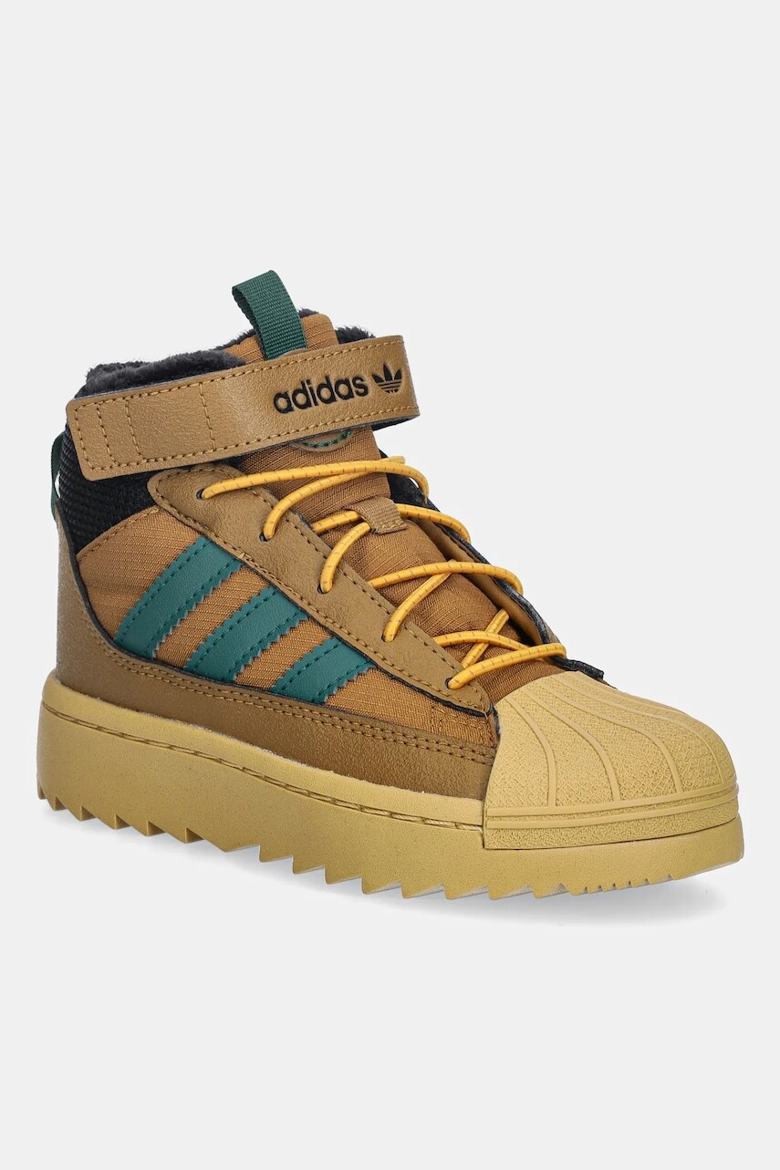Detské zimné topánky adidas Originals SUPERSTAR WINTER TREK hnedá farba, JQ0343