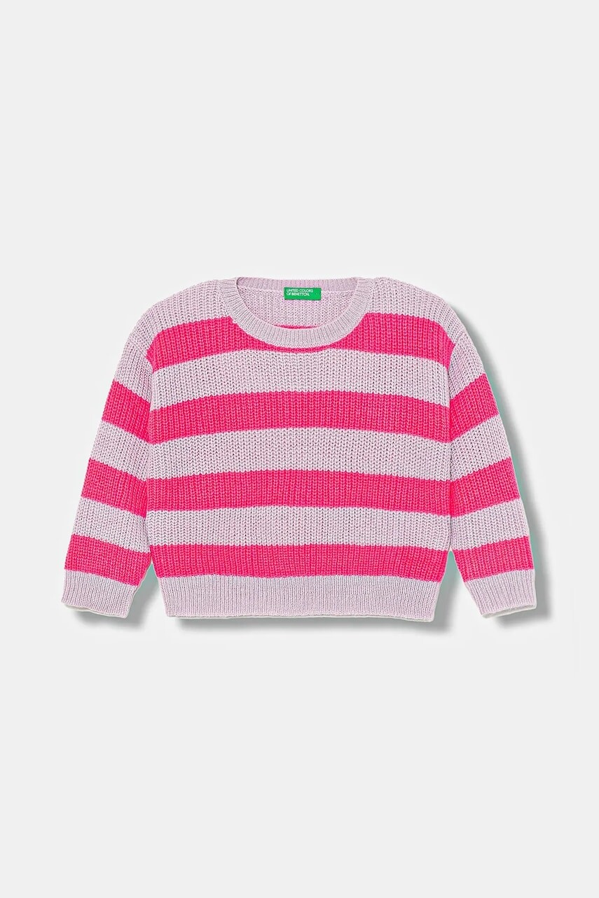 Detský sveter United Colors of Benetton fialová farba, 1Z8SH102W