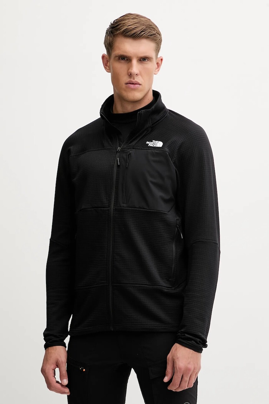 Športová mikina The North Face Stormgap Powergrid čierna farba, jednofarebná, NF0A87J84H01