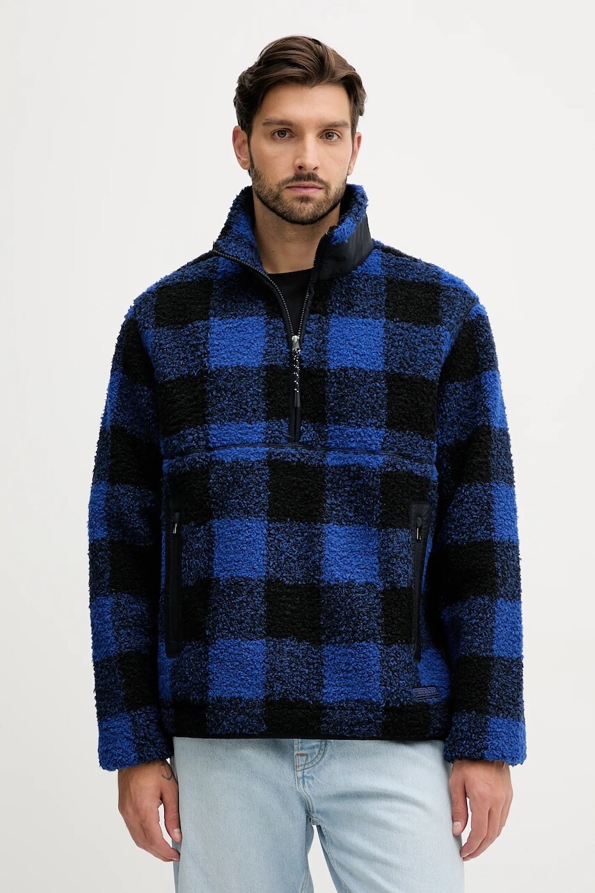 Mikina Tommy Hilfiger tmavomodrá farba, vzorovaná, MW0MW40476