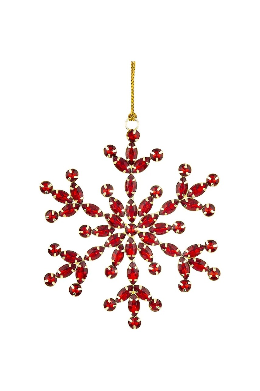 Závesná dekorácia 13,5 x 11,5 x 1 cm červená farba