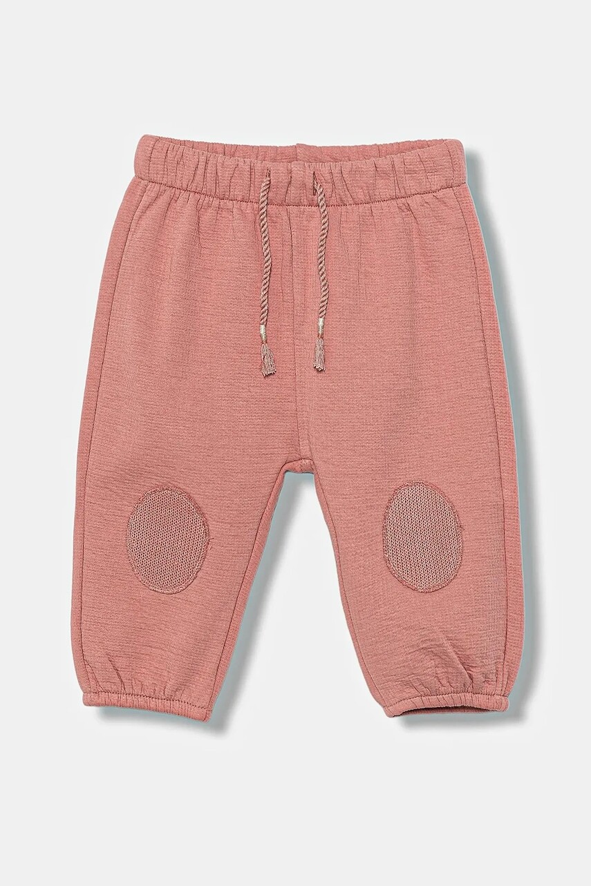 Detské tepláky United Colors of Benetton oranžová farba, jednofarebné, 3ITEAF02E