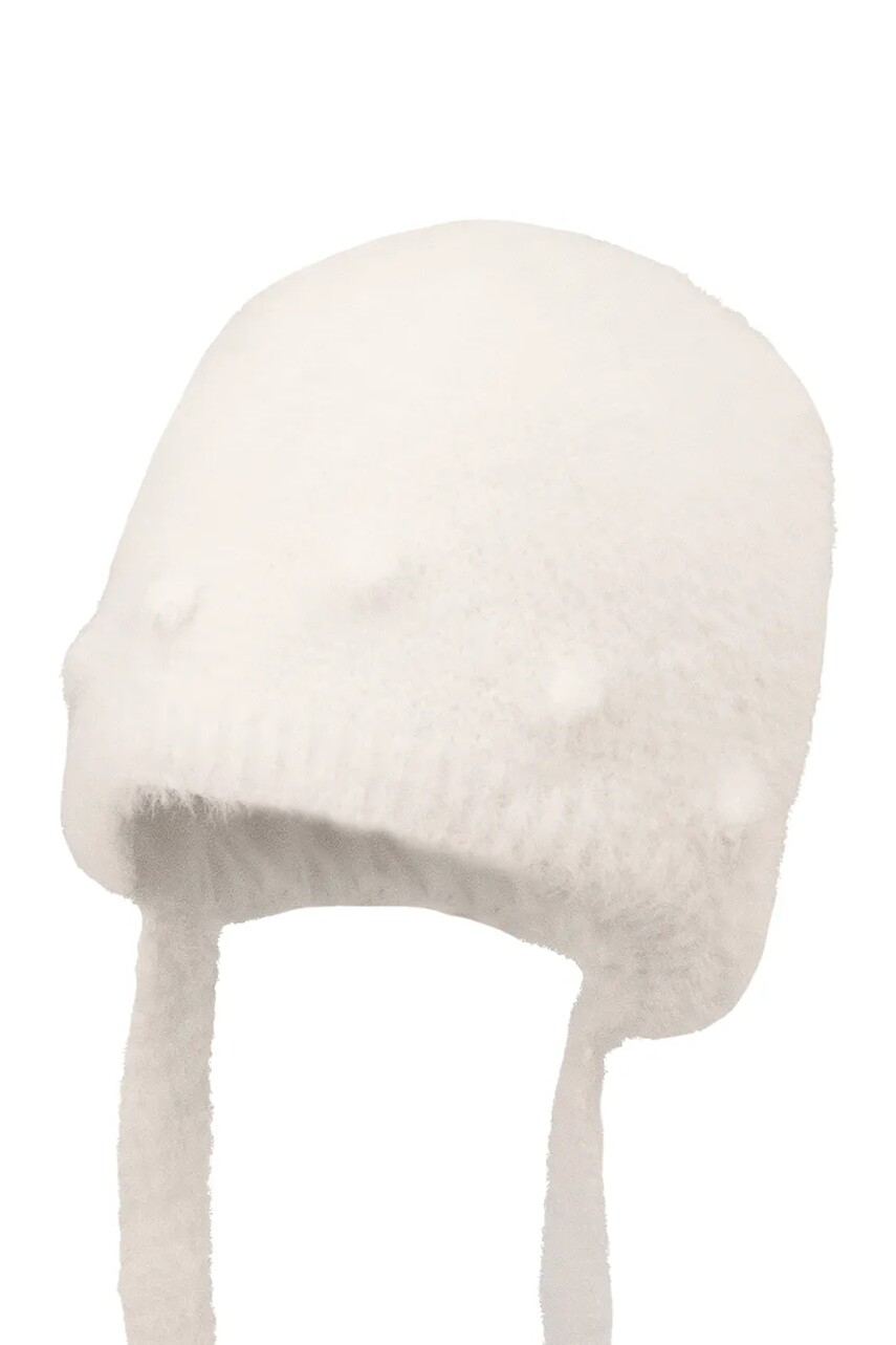 Čiapka s prímesou vlny Jamiks KARLIE béžová farba biela, JZI195