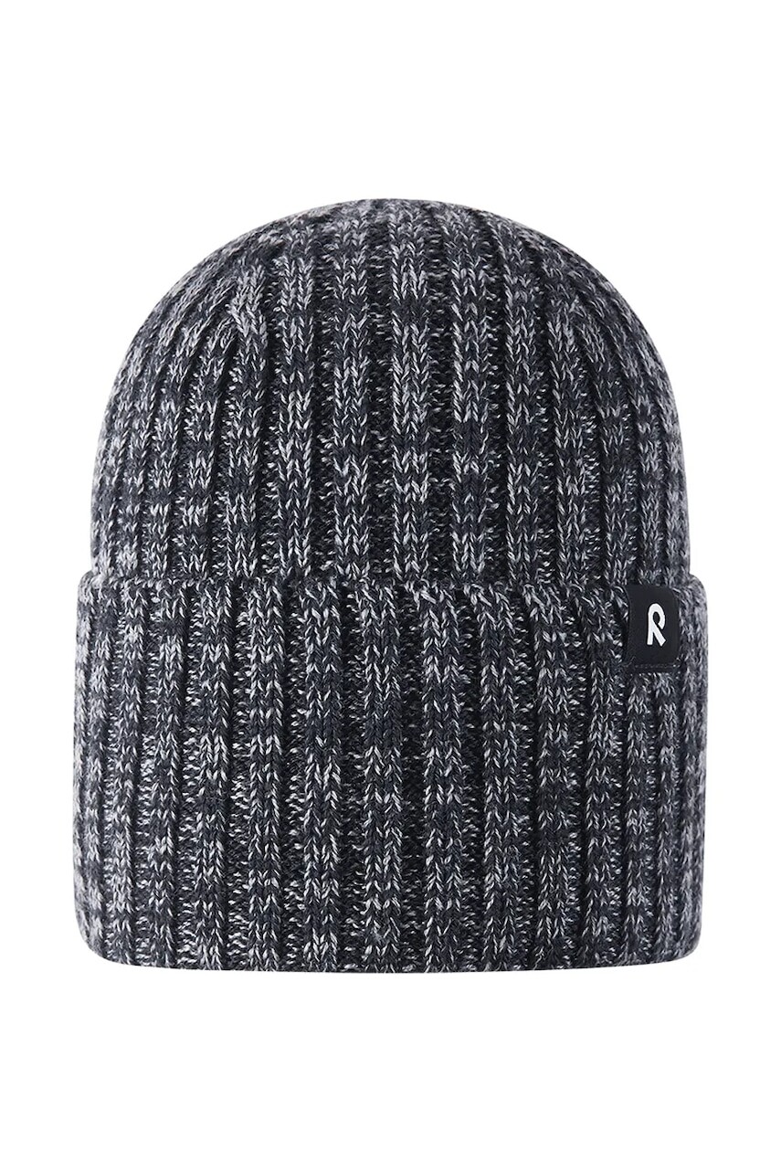 Detská čiapka s prímesou vlny Reima Villaisa čierna farba, 5300282B