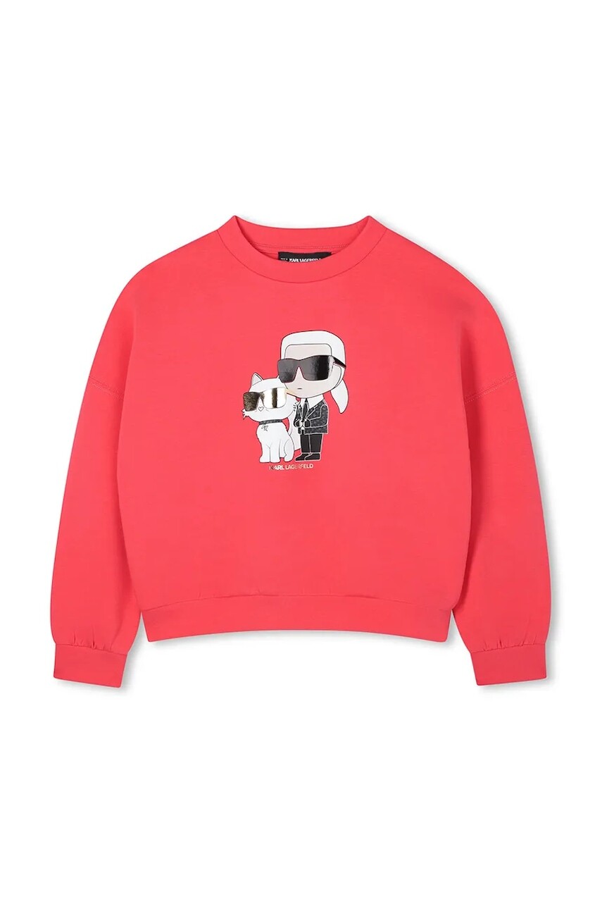 Detská mikina Karl Lagerfeld ružová farba, jednofarebná, Z30606