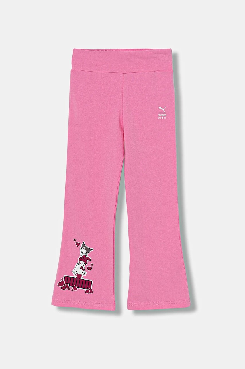 Detské tepláky Puma PUMA X HELLO KITTY & FRIENDS Flared Leggings ružová farba, s potlačou, 632388