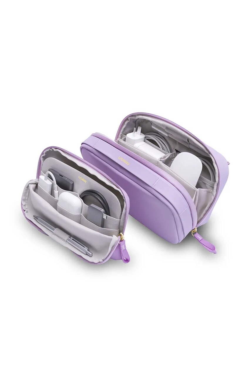 Cestovný organizér 2v1 Orbitkey Tech Pouch x KonMari 23 x 14 x 8 cm fialová farba