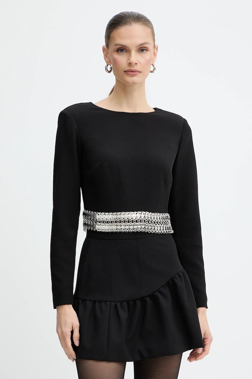 Blúzka Pinko čierna farba, s nášivkou, 105955 A2YH