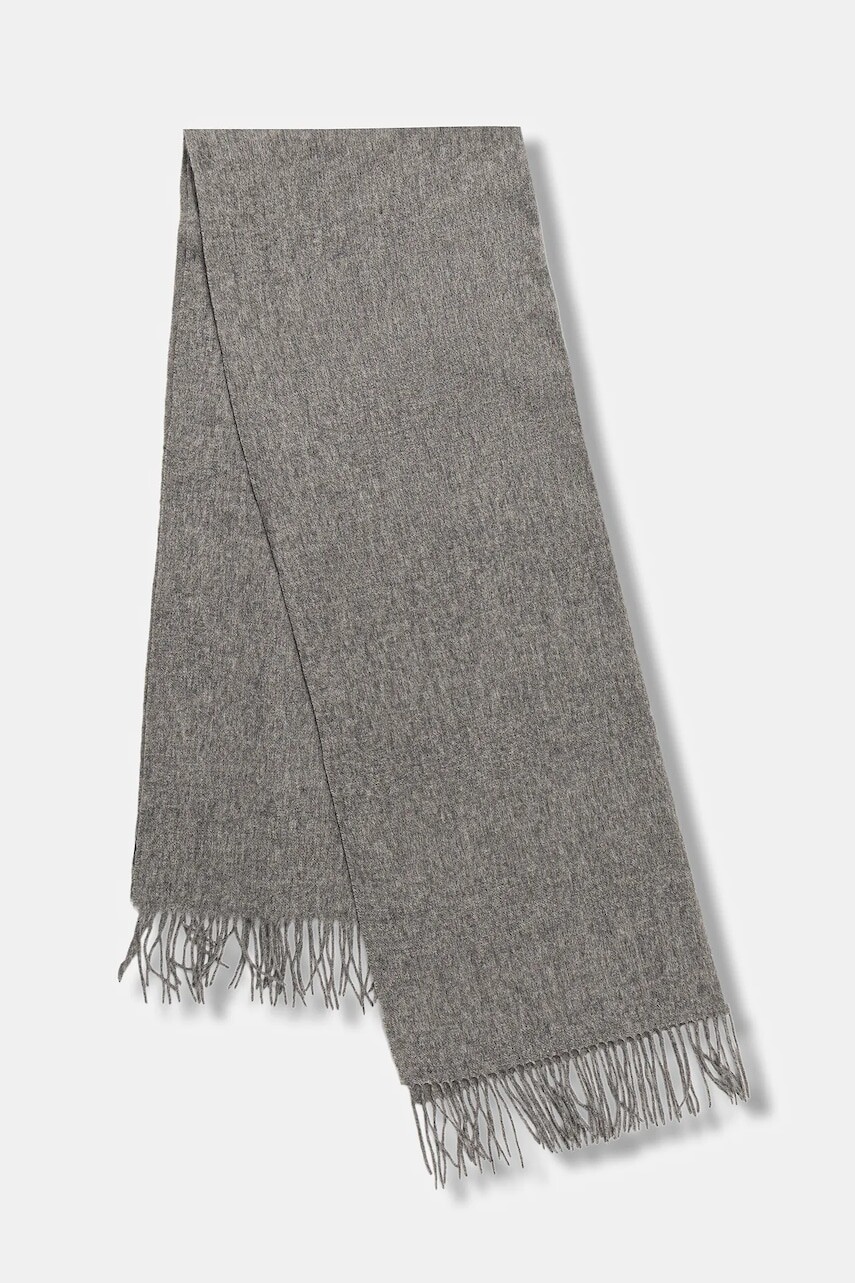 Vlnený šál Answear.LAB šedá farba, melanžová