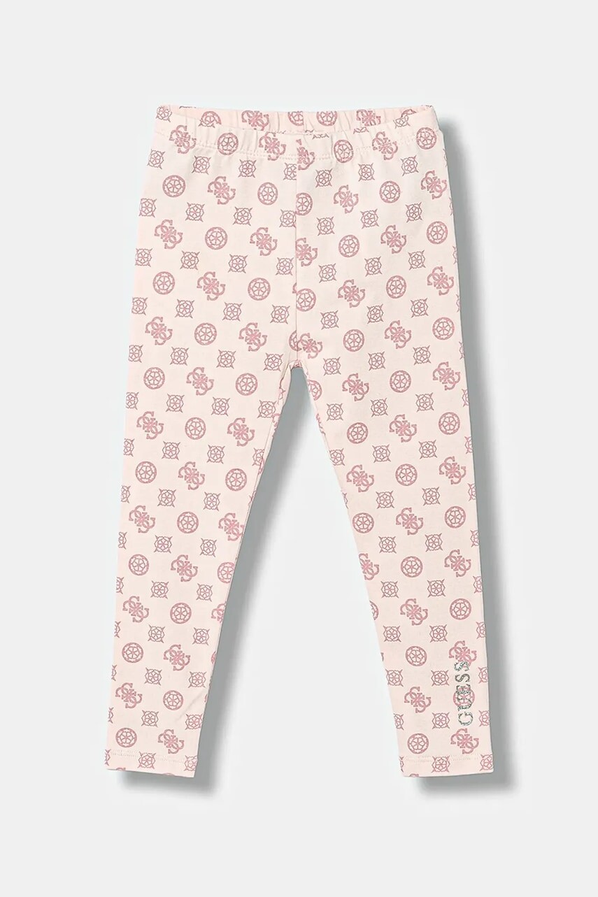 Detské legíny Guess ružová farba, vzorované, K5BB06 J1314