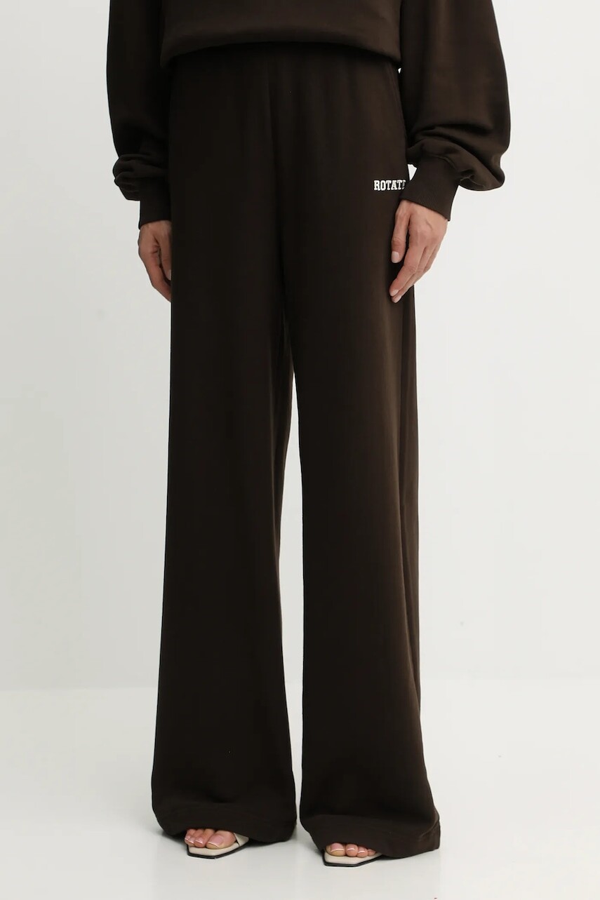 Bavlnené tepláky Rotate hnedá farba, jednofarebné, 1153131667