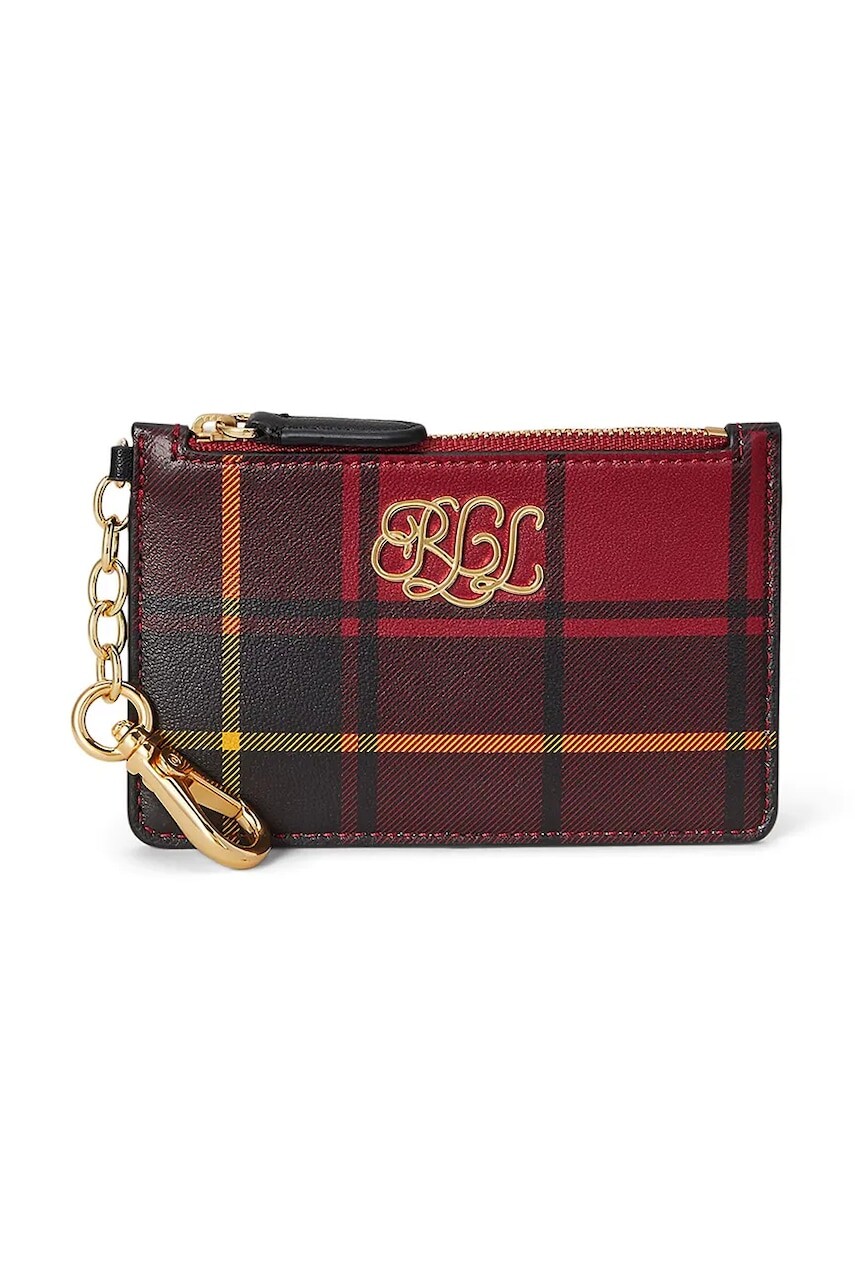 Kožené puzdro na karty Lauren Ralph Lauren čierna farba, 432982046