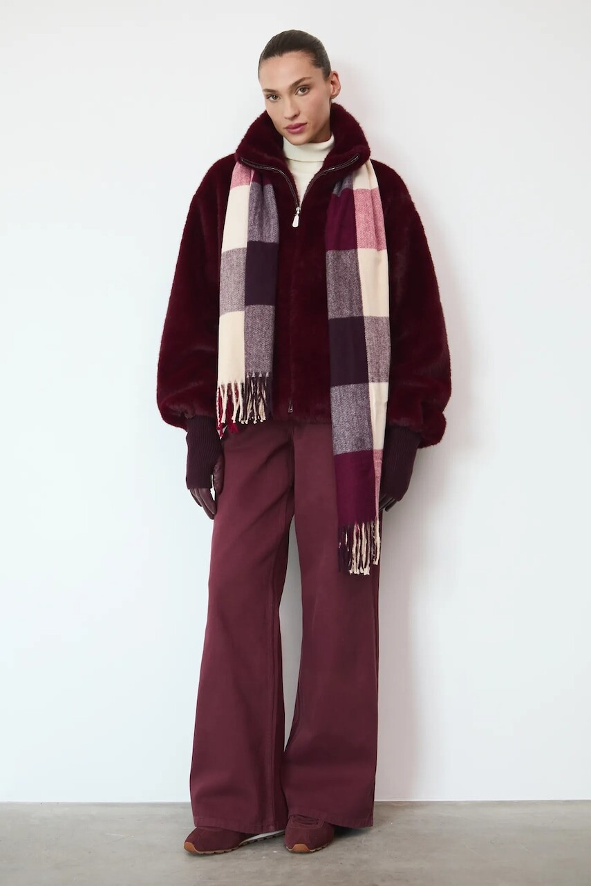 Bunda Medicine bordová farba, prechodná, oversize