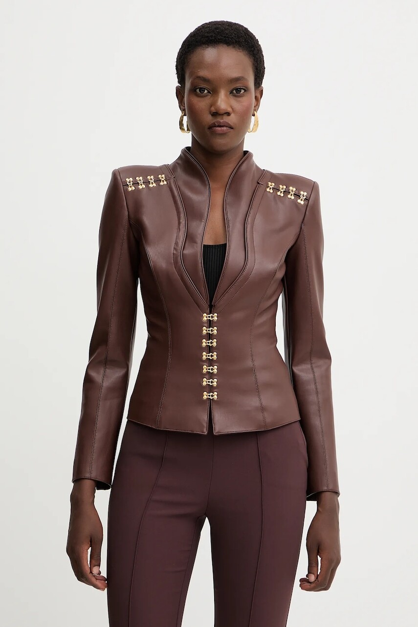 Bunda Elisabetta Franchi hnedá farba, prechodná, GI18757E2