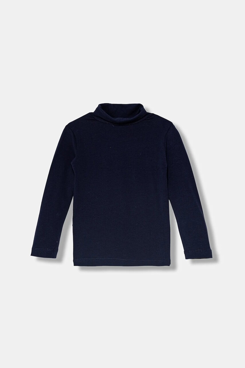 Detské tričko s dlhým rukávom United Colors of Benetton tmavomodrá farba, jednofarebné, 3DKEG10JU