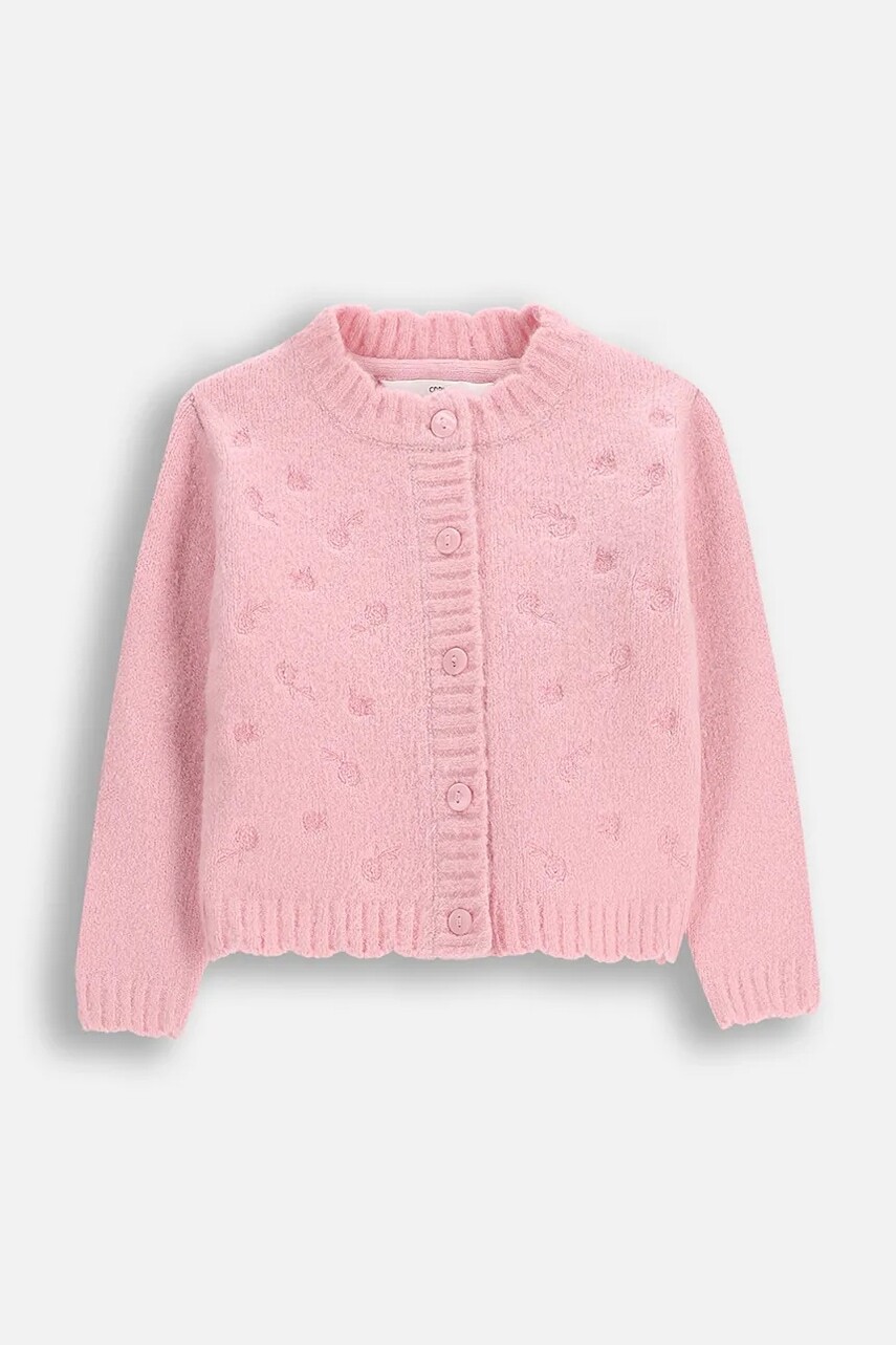 Kardigán pre bábätká Coccodrillo ružová farba, HAPPY PUPPY GIRL NEWBORN