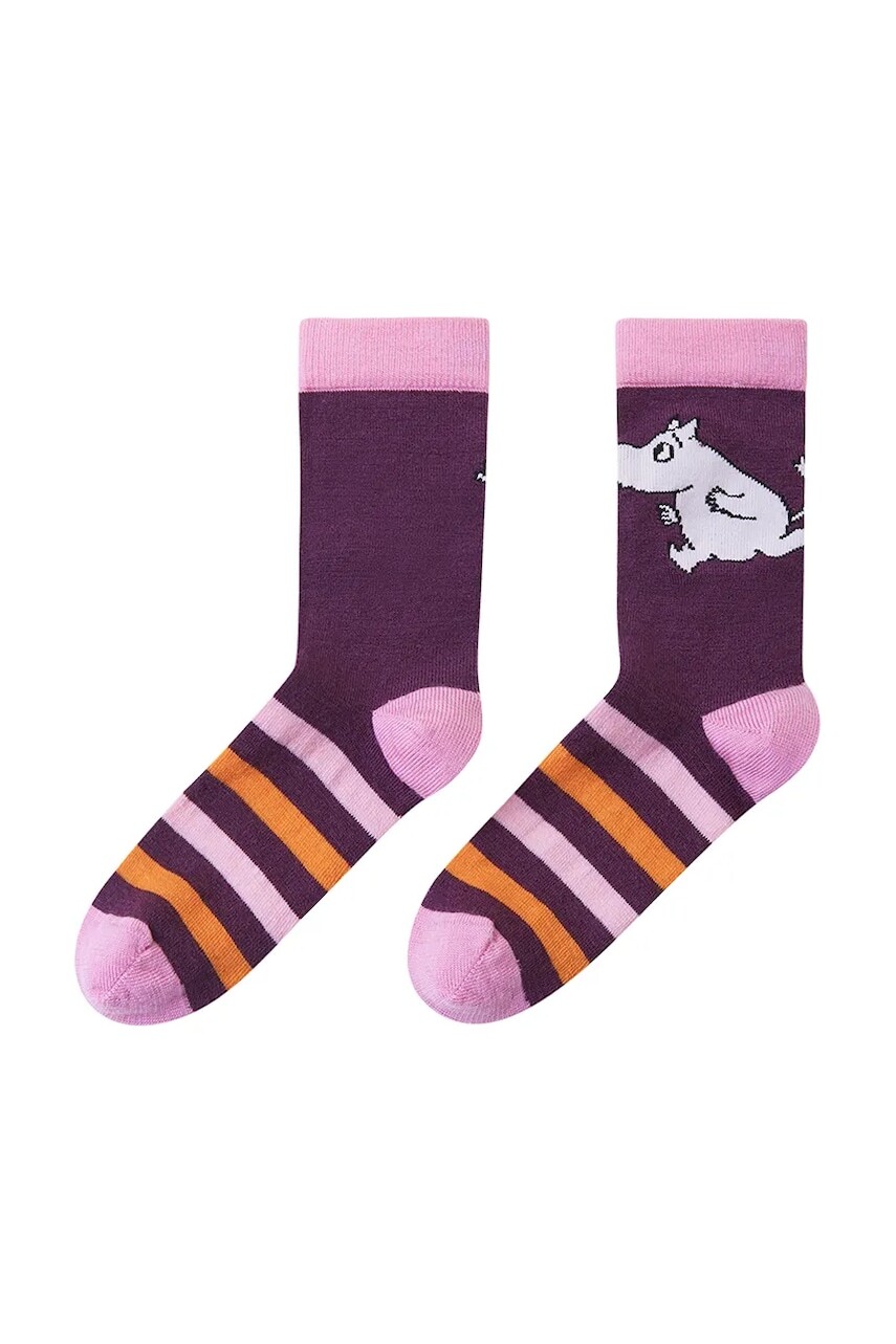 Detské ponožky Reima Moomin Randig fialová farba, 5300335A
