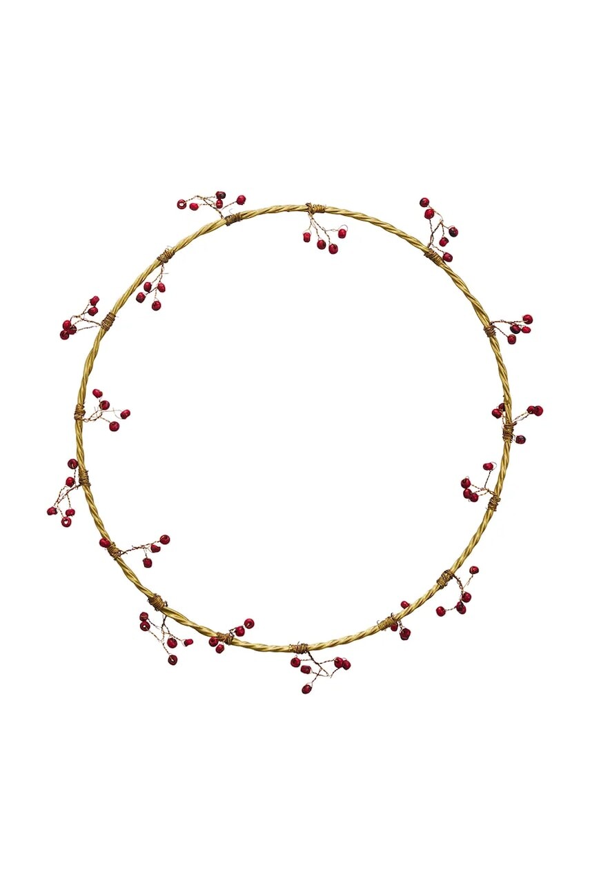 Vianočný veniec Madam Stoltz 28 cm žltá farba