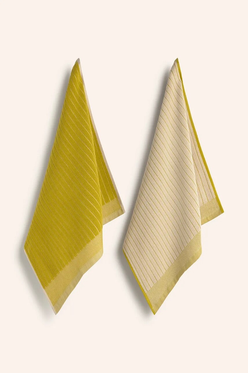 Bavlnená kuchynská utierka Calma House Lisboa 50 x 50 cm 2-pak zelená farba