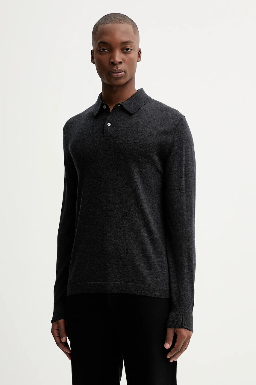 Vlnený sveter Calvin Klein šedá farba, ľahký, LV04LD319G