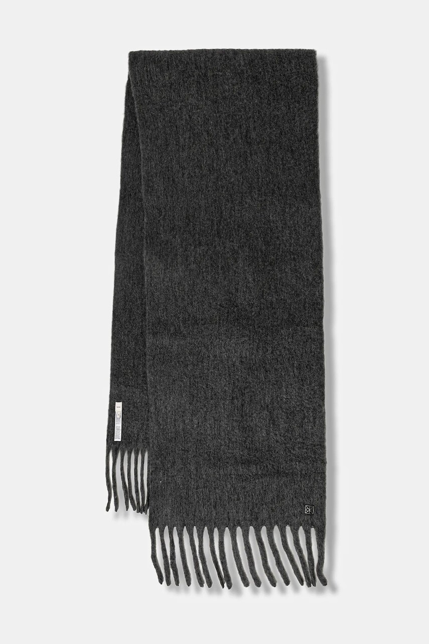 Šál s prímesou vlny Calvin Klein šedá farba, LV04D8069G