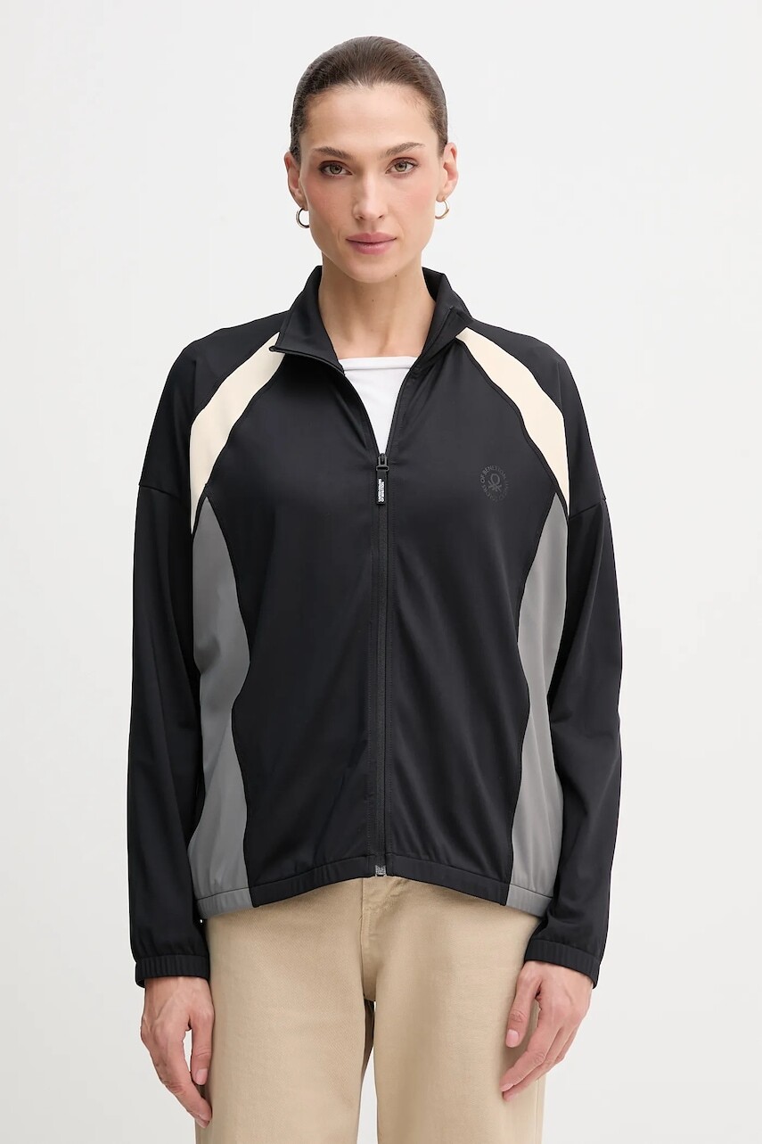 Mikina United Colors of Benetton čierna farba, jednofarebná, 330X3M07O