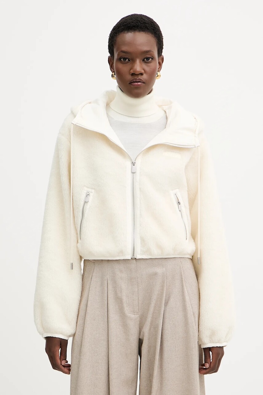 Bunda s prímesou vlny Pinko béžová farba, prechodná, oversize, 105975 A2YV