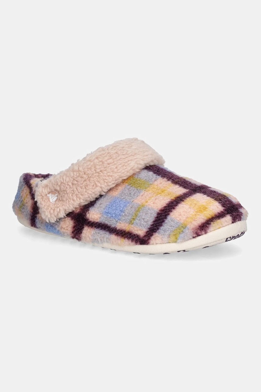 Papuče Crocs Classic Cozzzy Plaid Slipper ružová farba, 211911