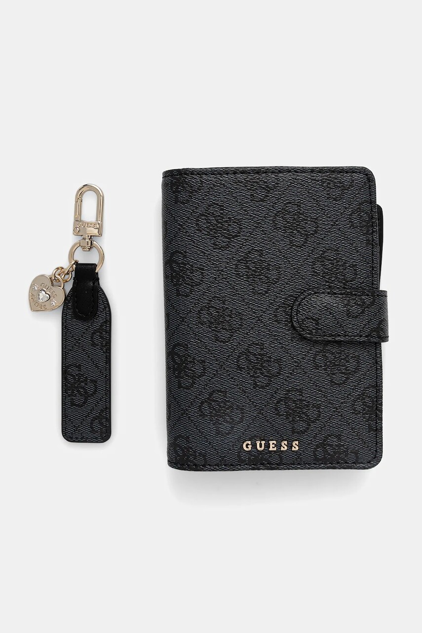 Puzdro na pas Guess šedá farba, GFBOXW P5402