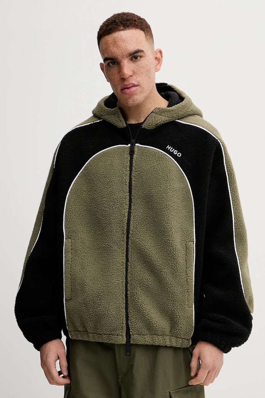 Mikina Hugo Blue zelená farba, s kapucňou, 50546620