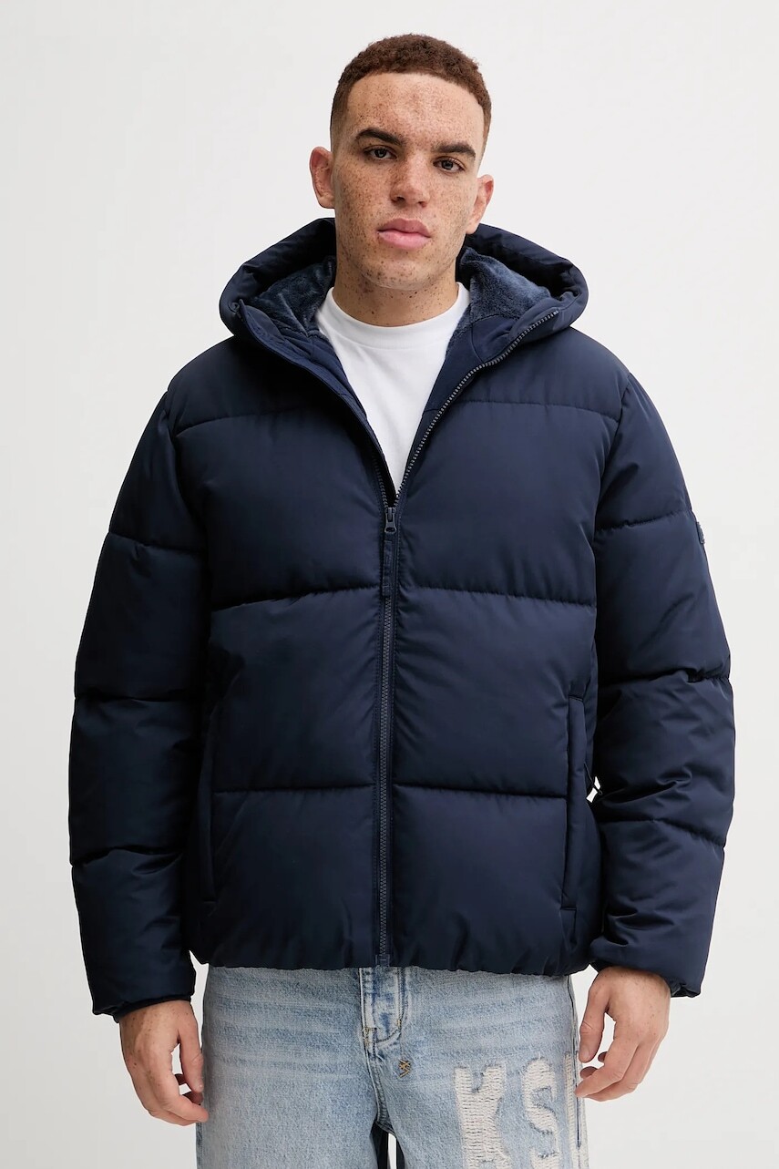 Bunda Hollister Co. tmavomodrá farba, zimná, KI332-5061-200