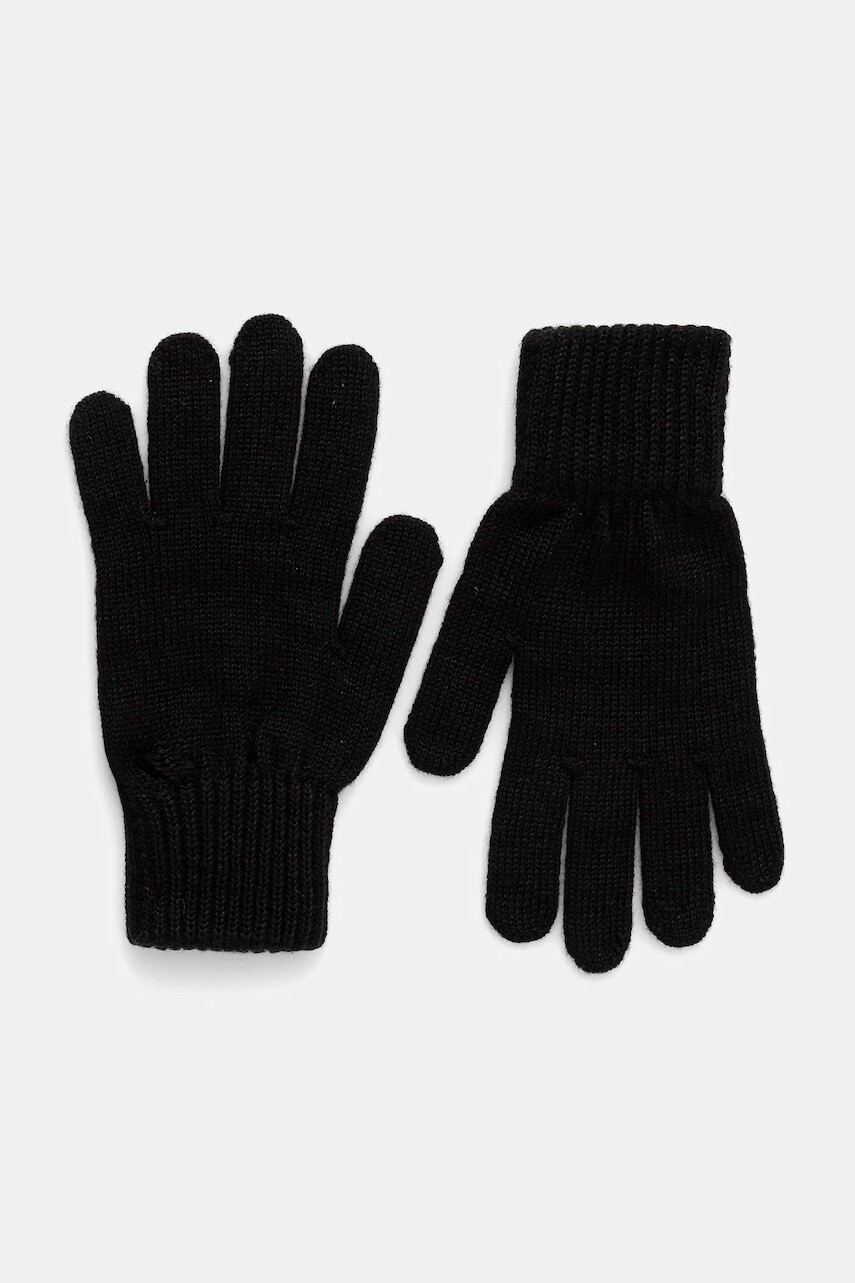 Rukavice s prímesou vlny EA7 Emporio Armani čierna farba, AF18469.7X000310