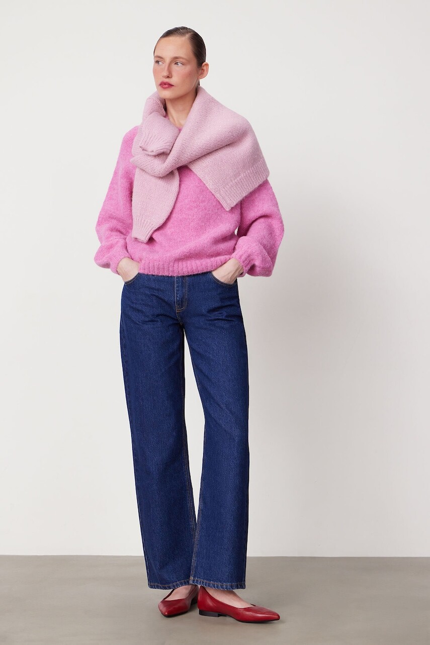 Sveter z alpaky Medicine ružová farba, teplé