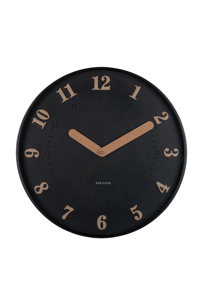 Nástenné hodiny Karlsson Amena 40 cm čierna farba
